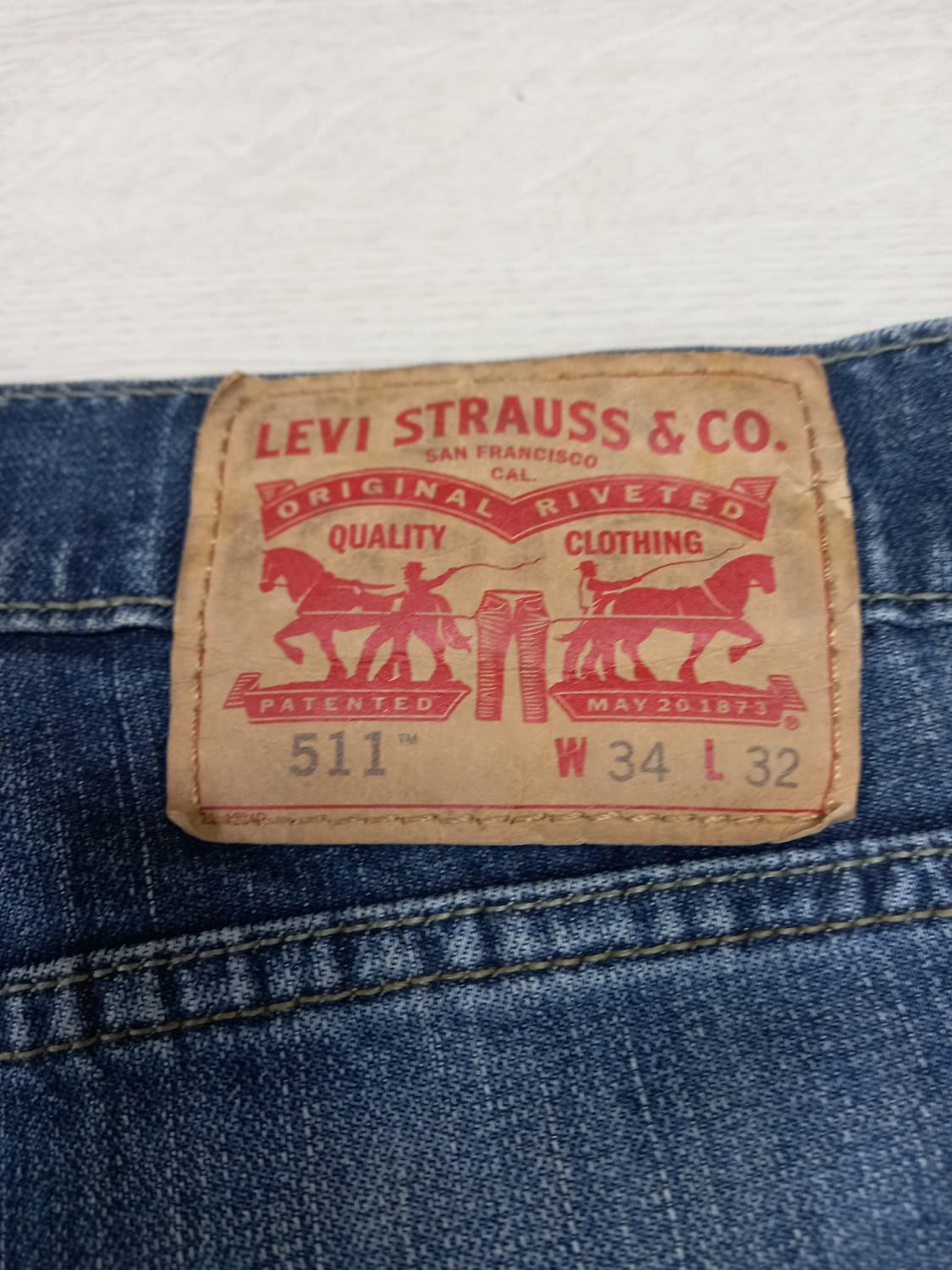 34 리바이스511 워싱 스판 슬림일자진 34-593 상품이미지5