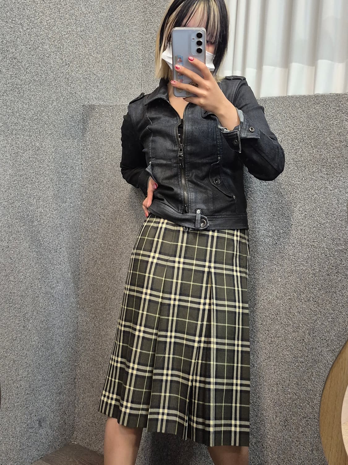 BERBURRY GREEN CKECK SKIRT 상품이미지2