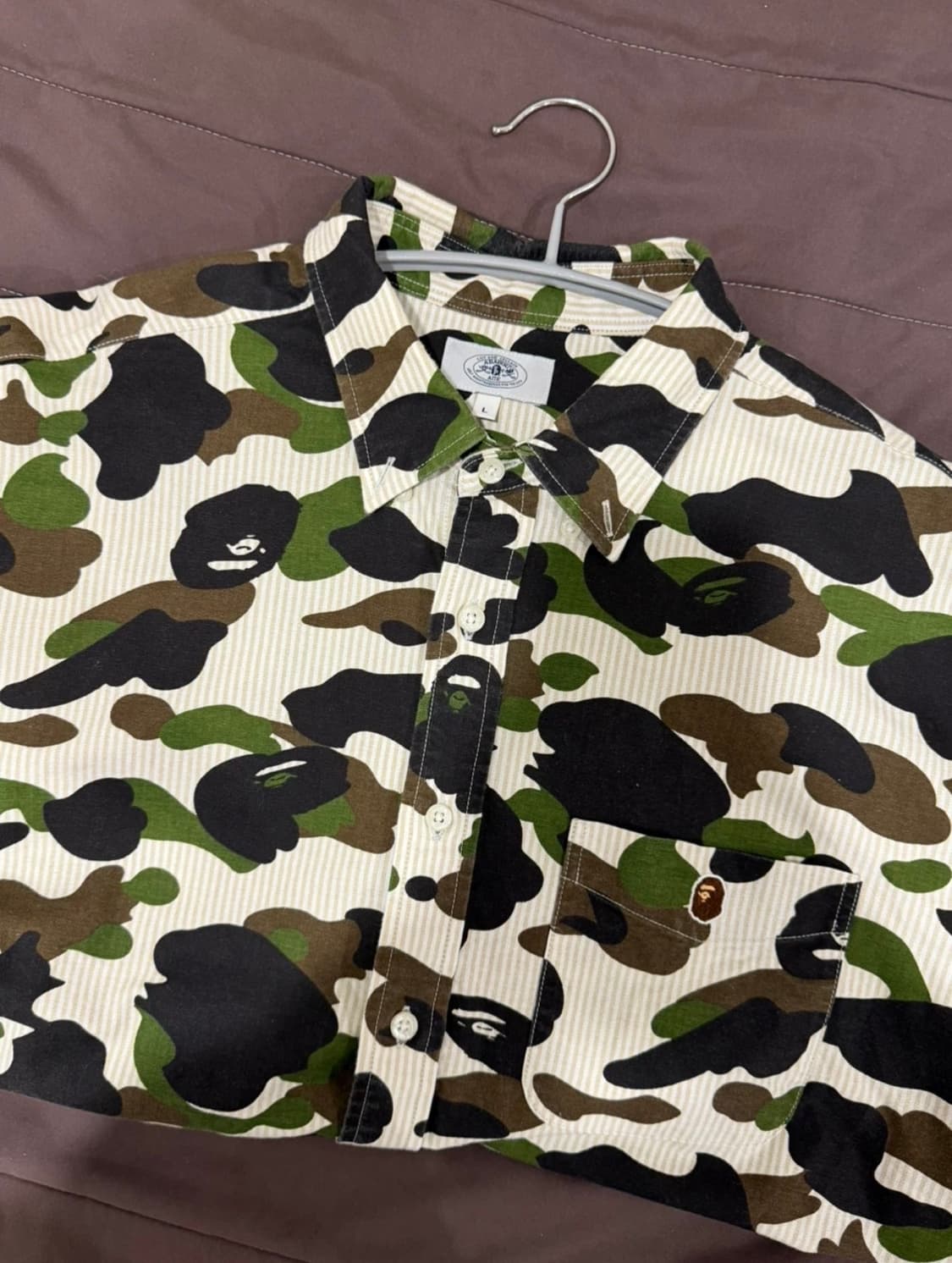 베이프 카모 스트라이프 셔츠 상품이미지1