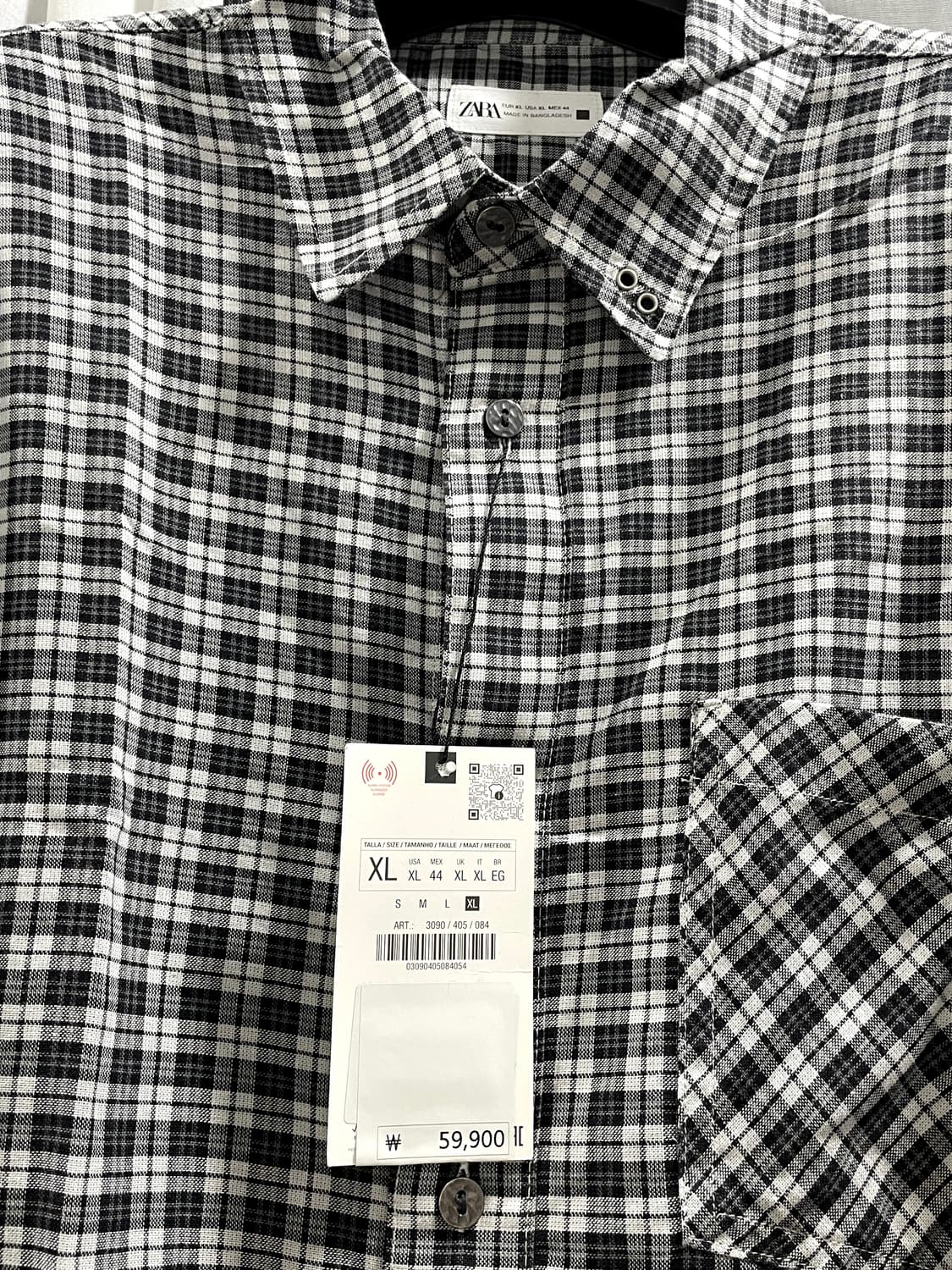 자라/ 피어싱 체크 셔츠/ XL 상품이미지9