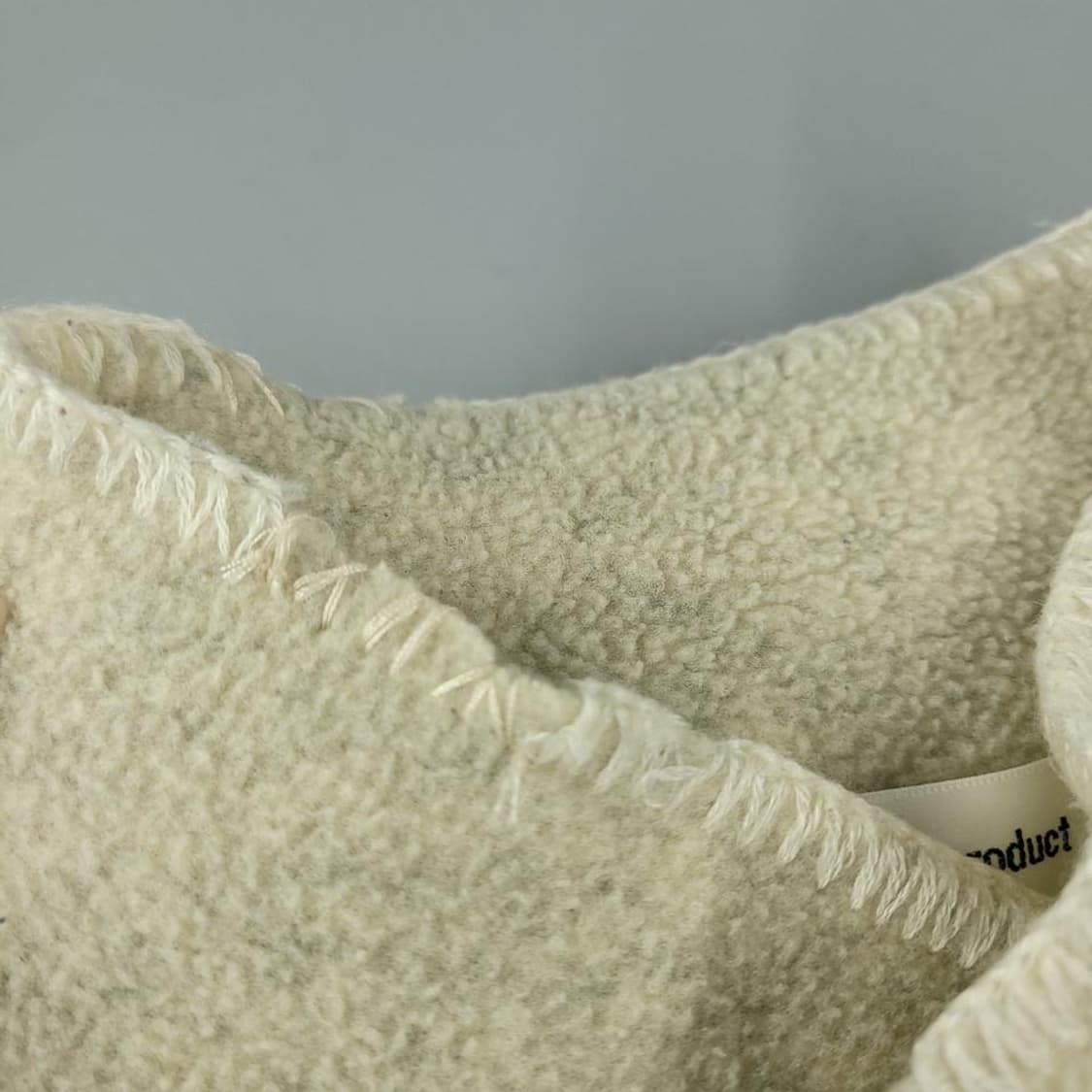 IM PRODUCT 이세이미야케 아이보리 플리스 하프코트 XL 상품이미지6