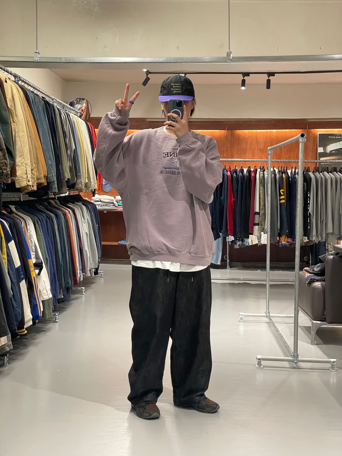 90‘s 빈티지 맨투맨 티셔츠 (연보라색)   상품이미지6