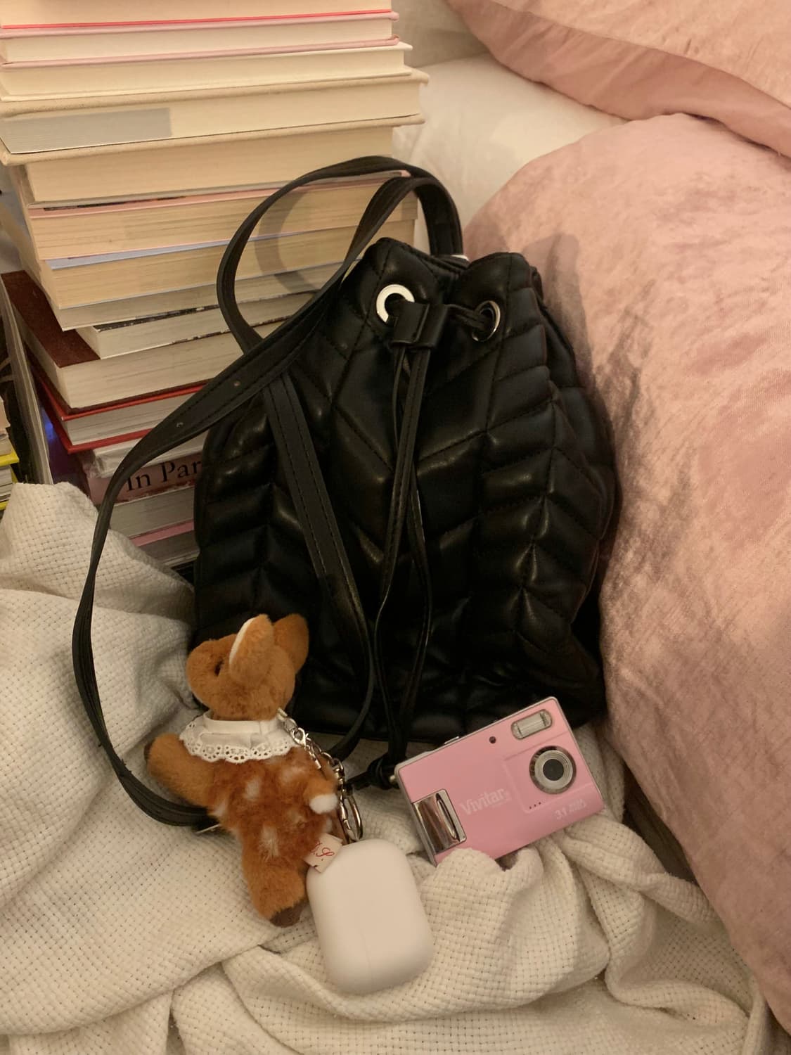 ZARA 자라 퀼팅 버킷 백팩 블랙 가방 상품이미지2