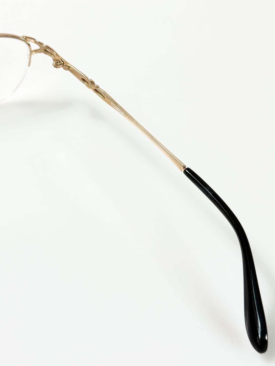 90s 골드 티타늄 반무테 스퀘어 빈티지 데드스탁 안경 상품이미지7