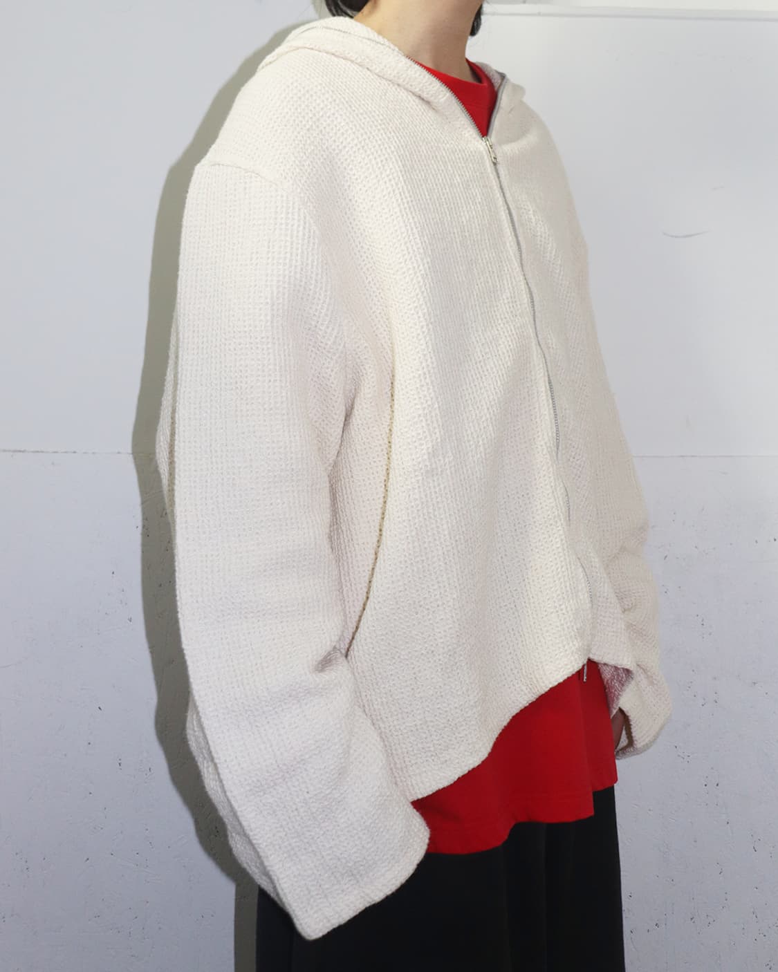 아워레가시 로우 와플 린넨 & 코튼 블렌드 후디 상품이미지3