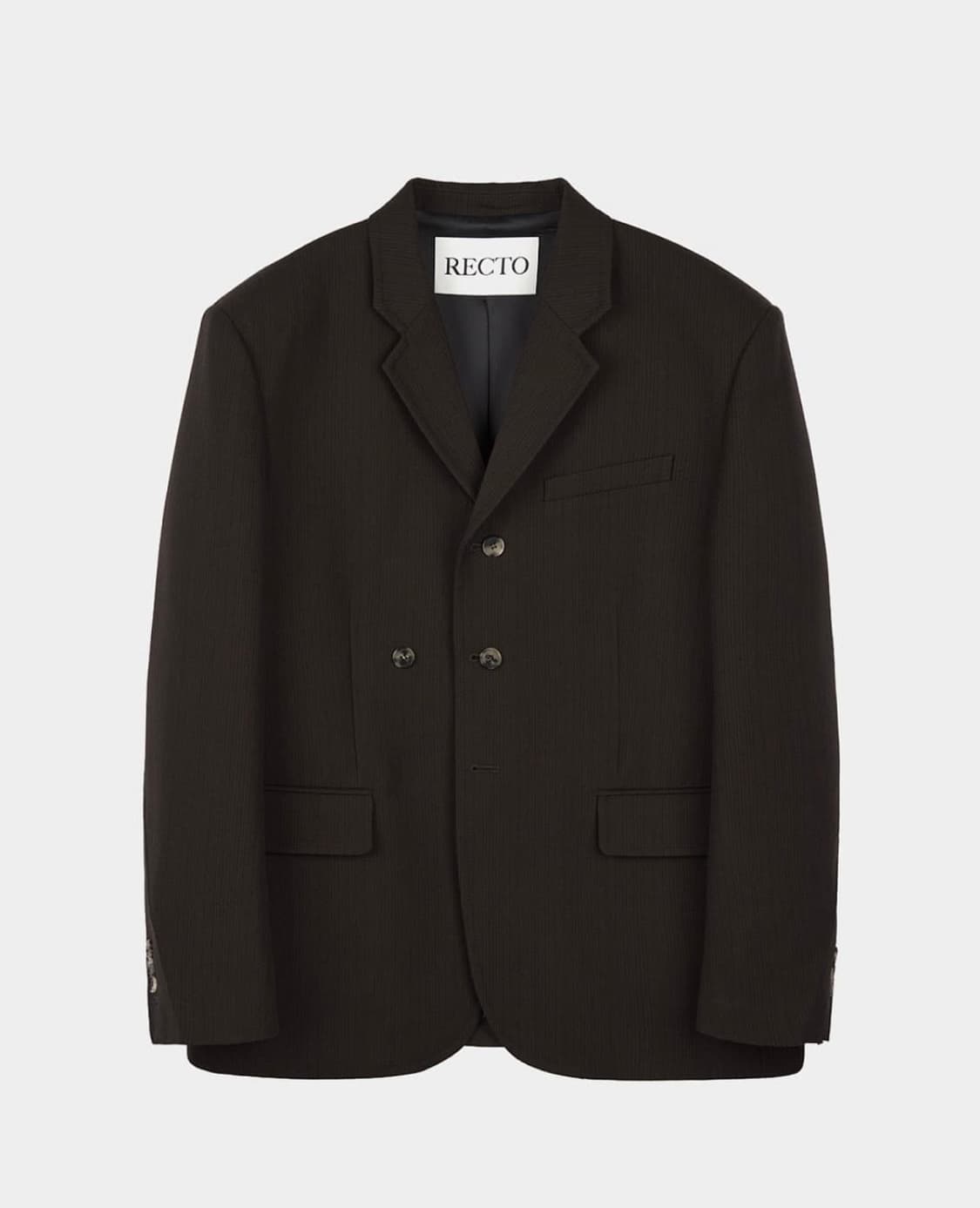 렉토23fw 빈티지스트라이프 버진울 자켓 브라운 상품이미지4