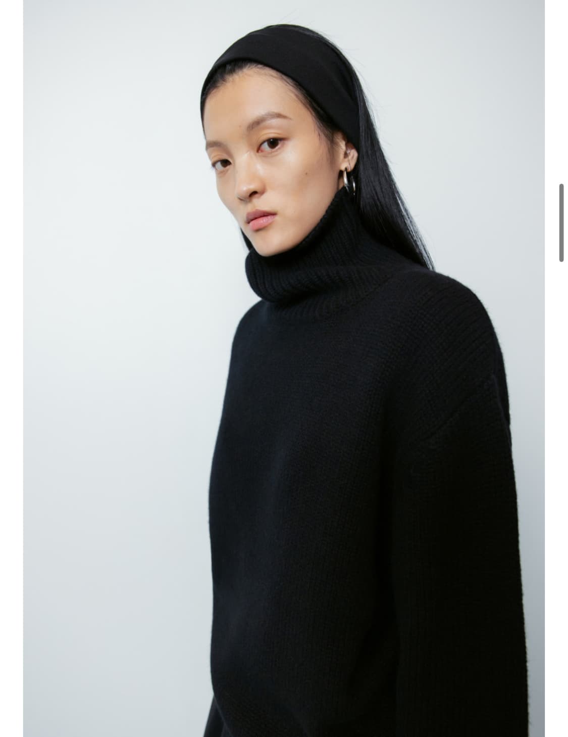 오르 울100 터틀넥 풀오버 블랙 상품이미지2