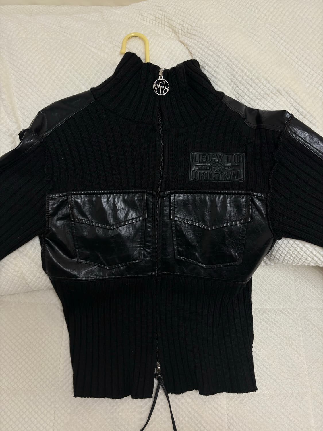 레씨토(Fabric Mix Neck Zip Up_[Black]) 상품이미지2