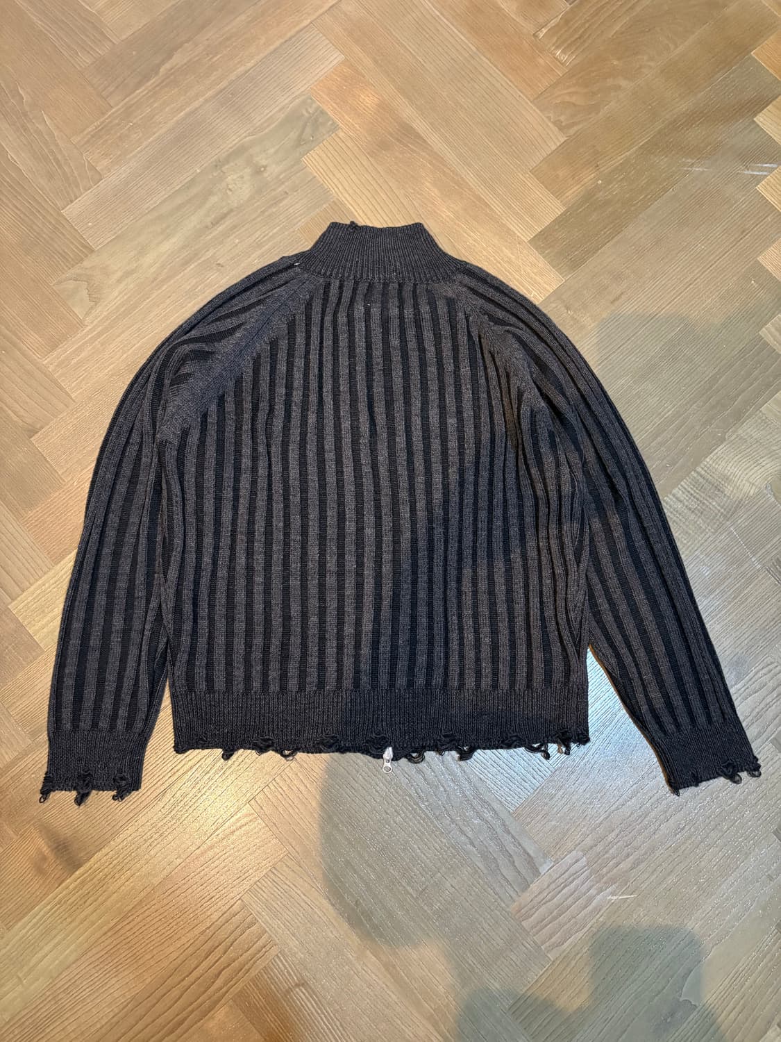 데미지 니트집업 가디건 상품이미지2