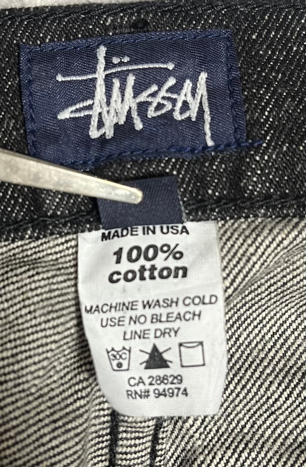 2000s 스투시 USA 메이드 블랙 데님 팬츠 데드스탁 흑청 501 상품이미지5