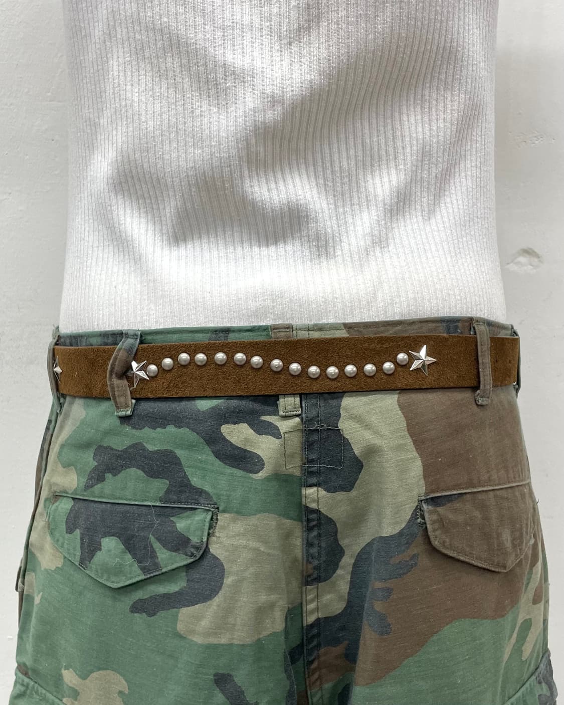 Star studded brown suede belt  상품이미지6