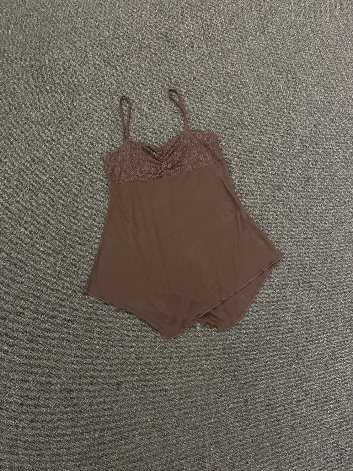 M)DREA my MINX 빈티지 여성 꽃레이스 디테일 브라운 나시 상품이미지1