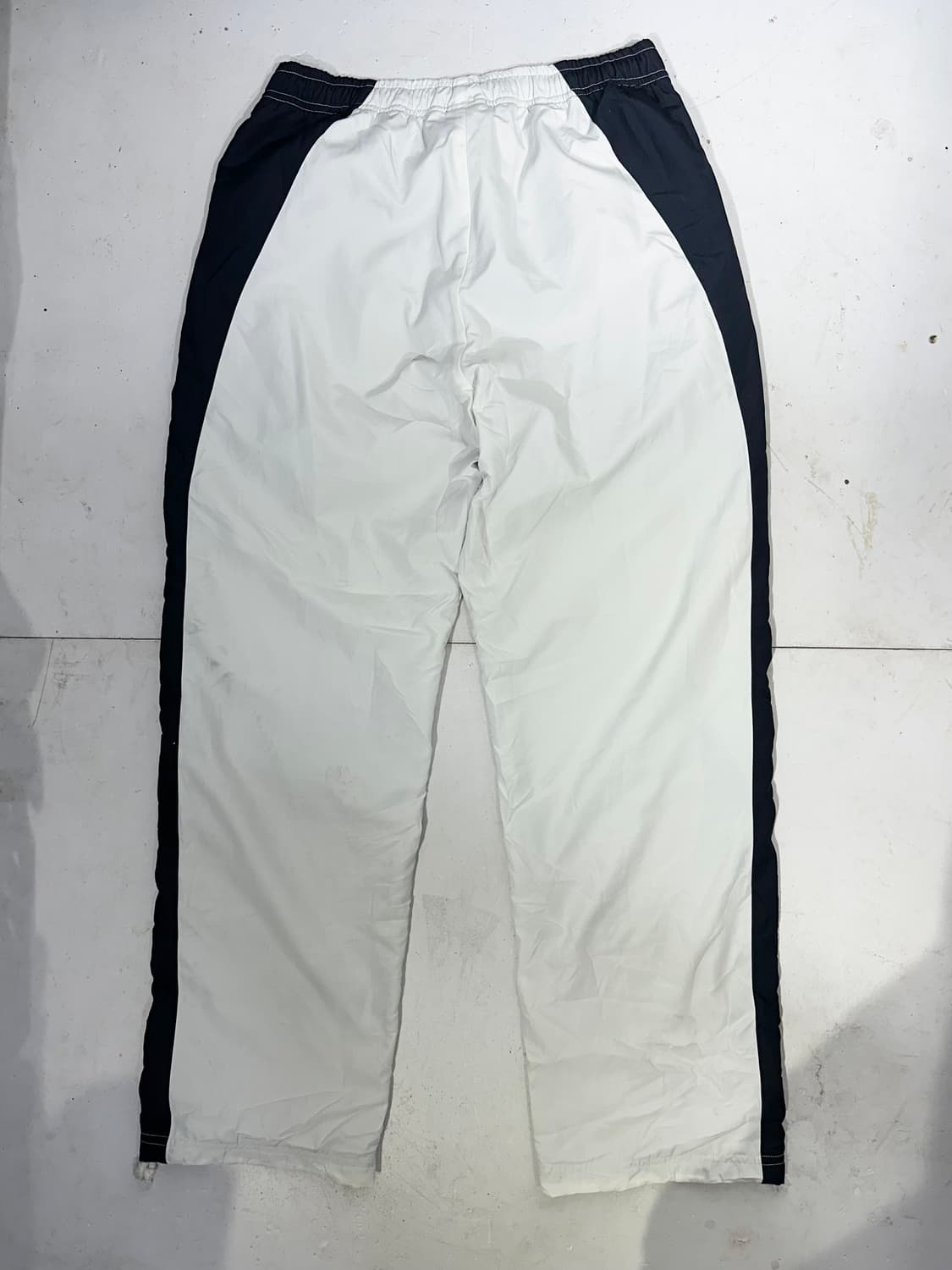 00s 아디다스 화이트 네이비 사이드 라인 와이드 트랙 팬츠 S 상품이미지5