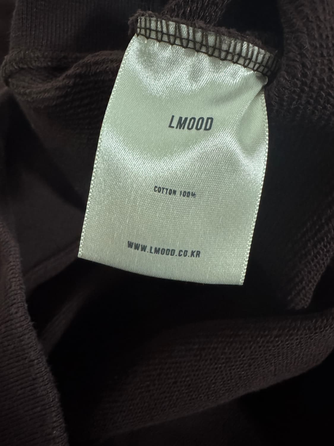 엘무드 Lmood 빈티지 코코아 크롭 맨투맨 L 상품이미지4