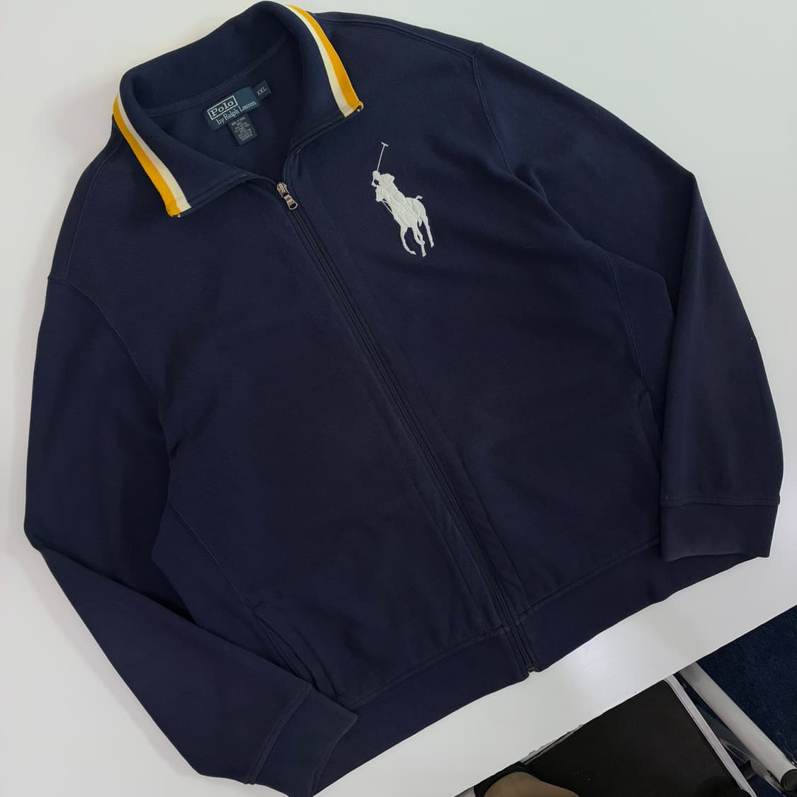 Polo 폴로 랄프로렌 네이비 회이트 빅포니 집업 가디건 상품이미지2
