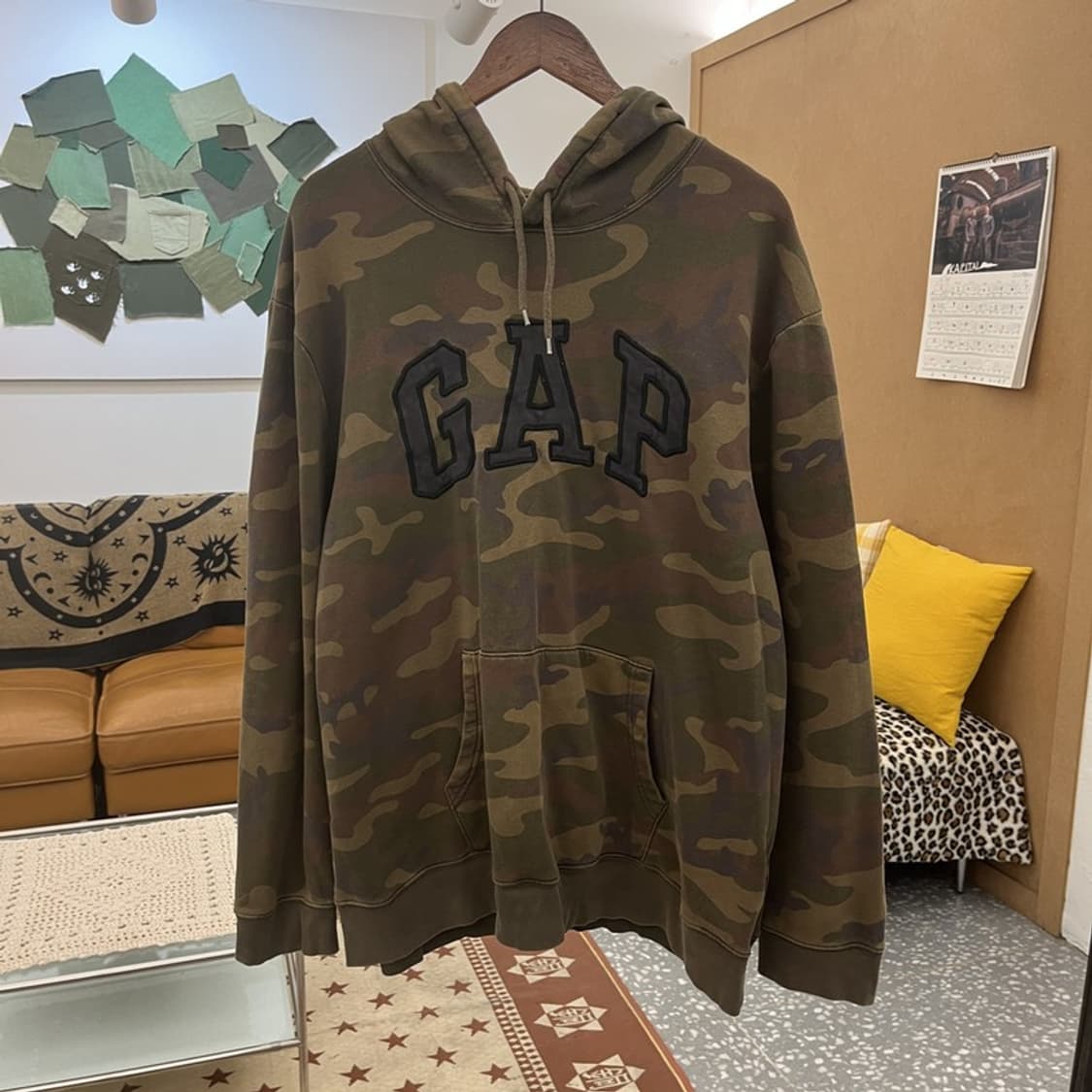 갭 빈티지 Y2K 00's 밀리터리 카모플라주 후드티 XXL C10016 상품이미지3