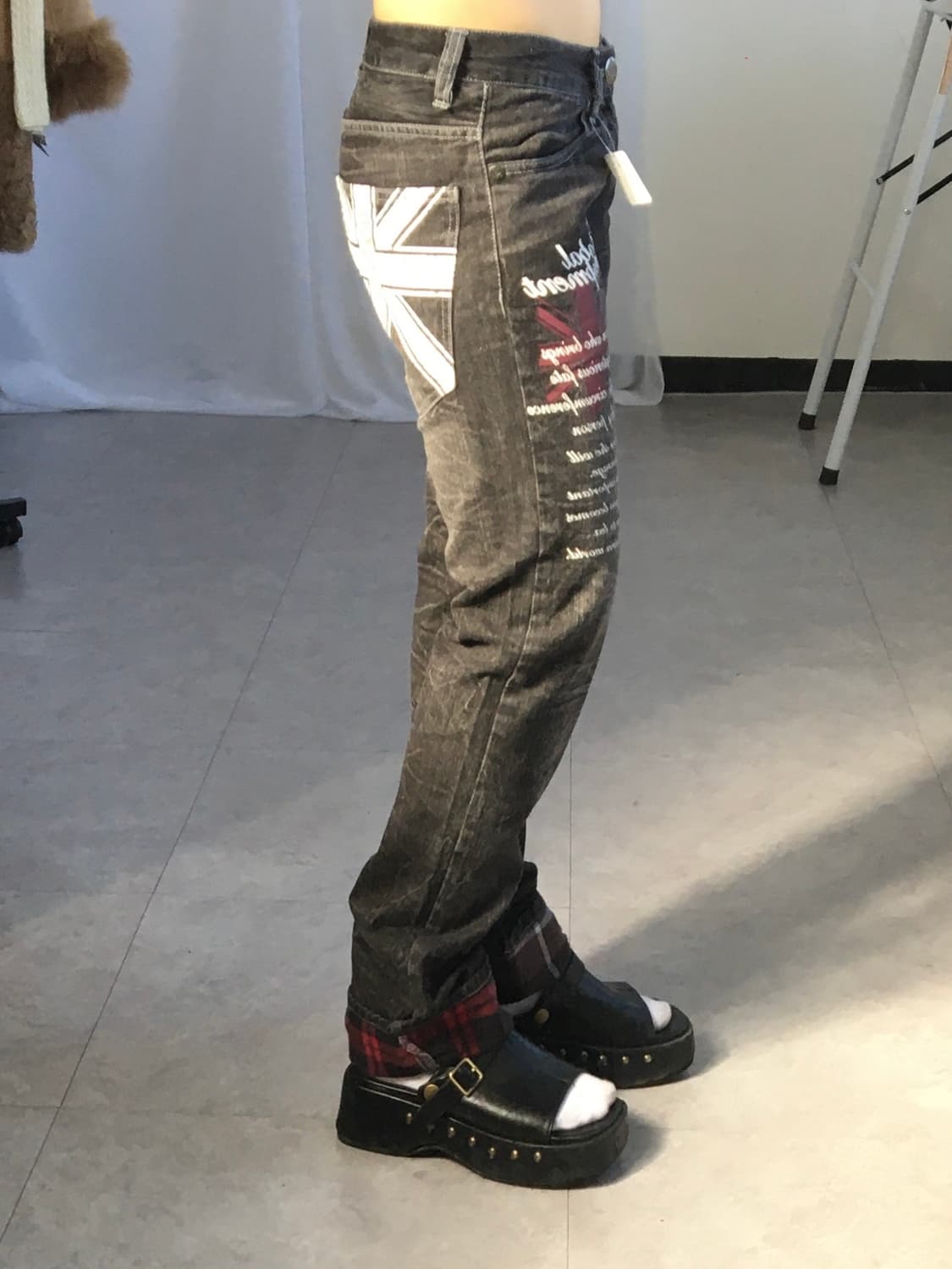 Printing point washing denim pants 상품이미지10