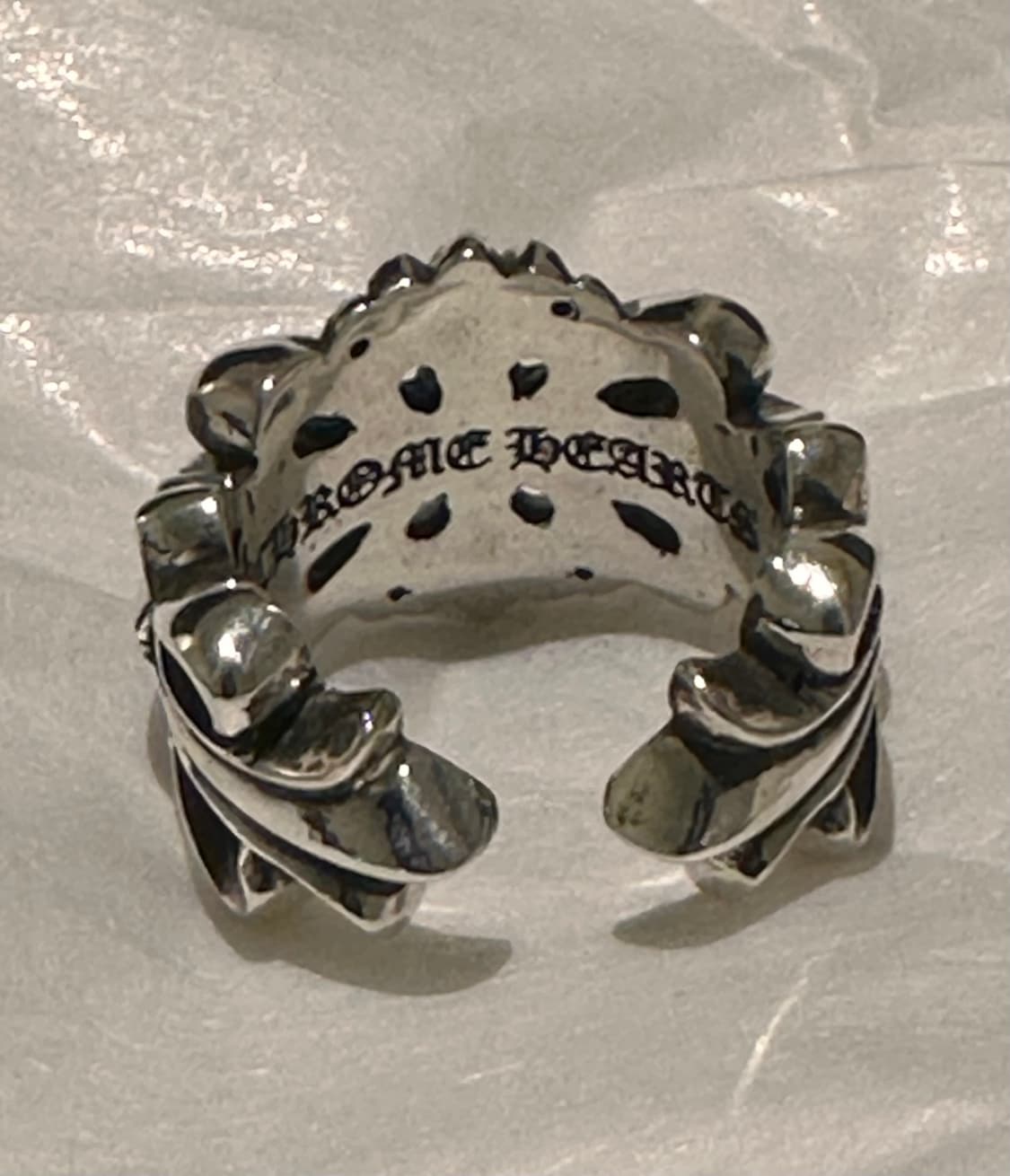 [US6.5] 크롬하츠 더블 플로랄 크로스링 상품이미지3