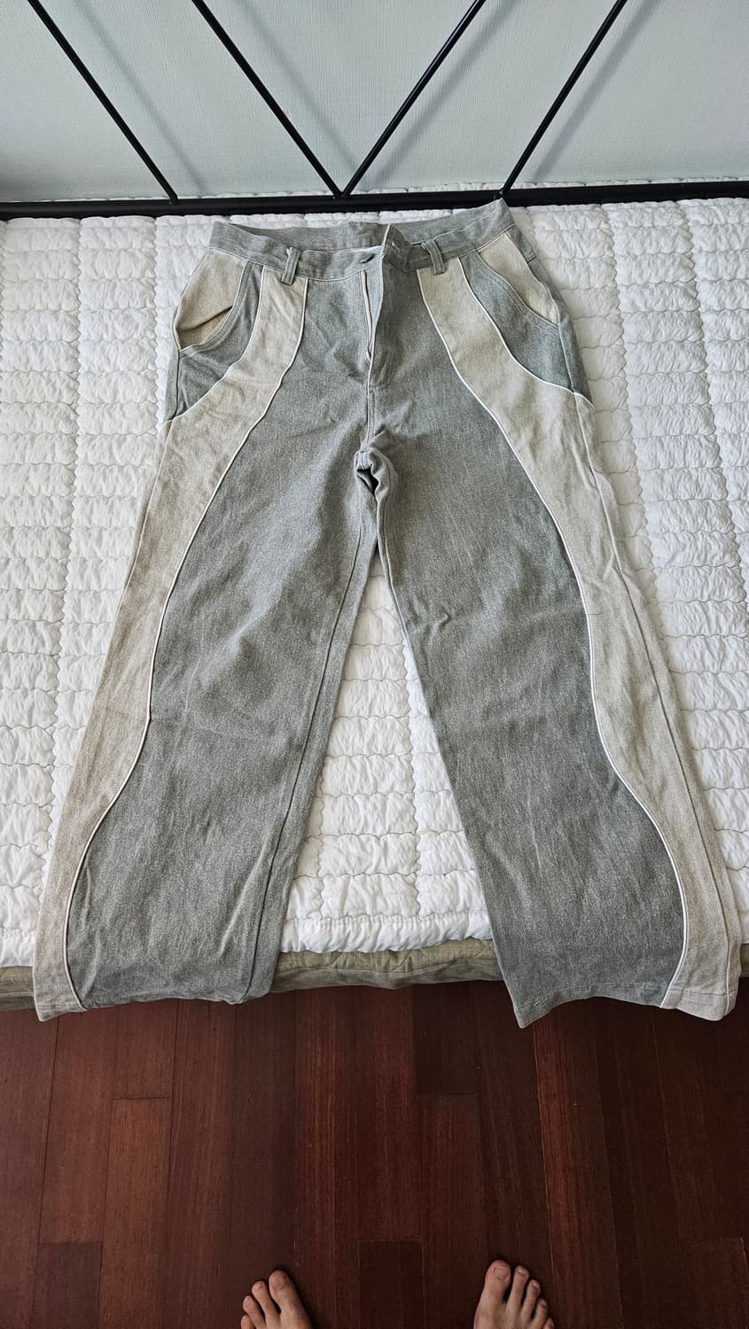 PHOS333 커브드 팬츠 라이트 카키 상품이미지2