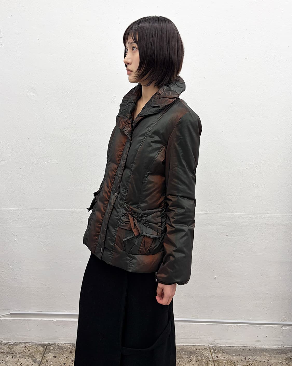 빈티지 프릴 칼라 홀로그램 푸퍼 상품이미지3