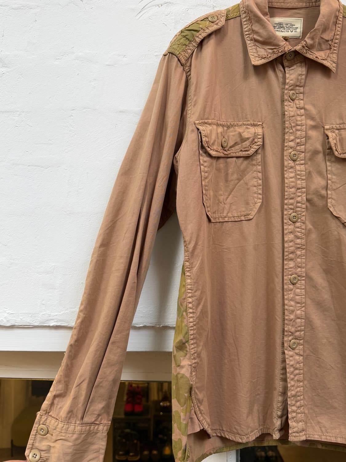 Avirex 아비렉스 카모플라쥬 베이지 셔츠 L 상품이미지3