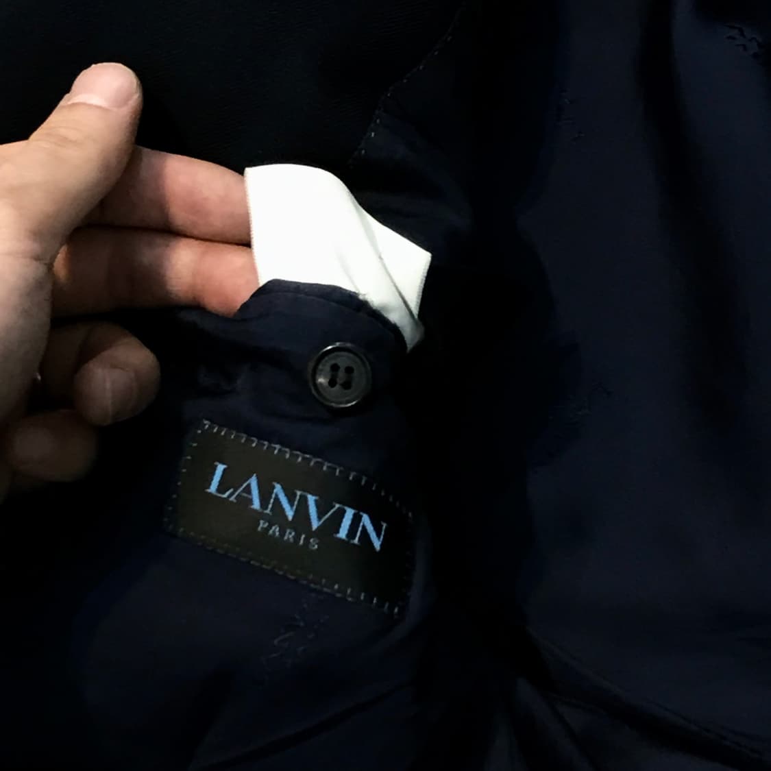 랑방 퓨어 캐시미어 네이비 투버튼 블레이저 남성 105 사이즈  상품이미지6