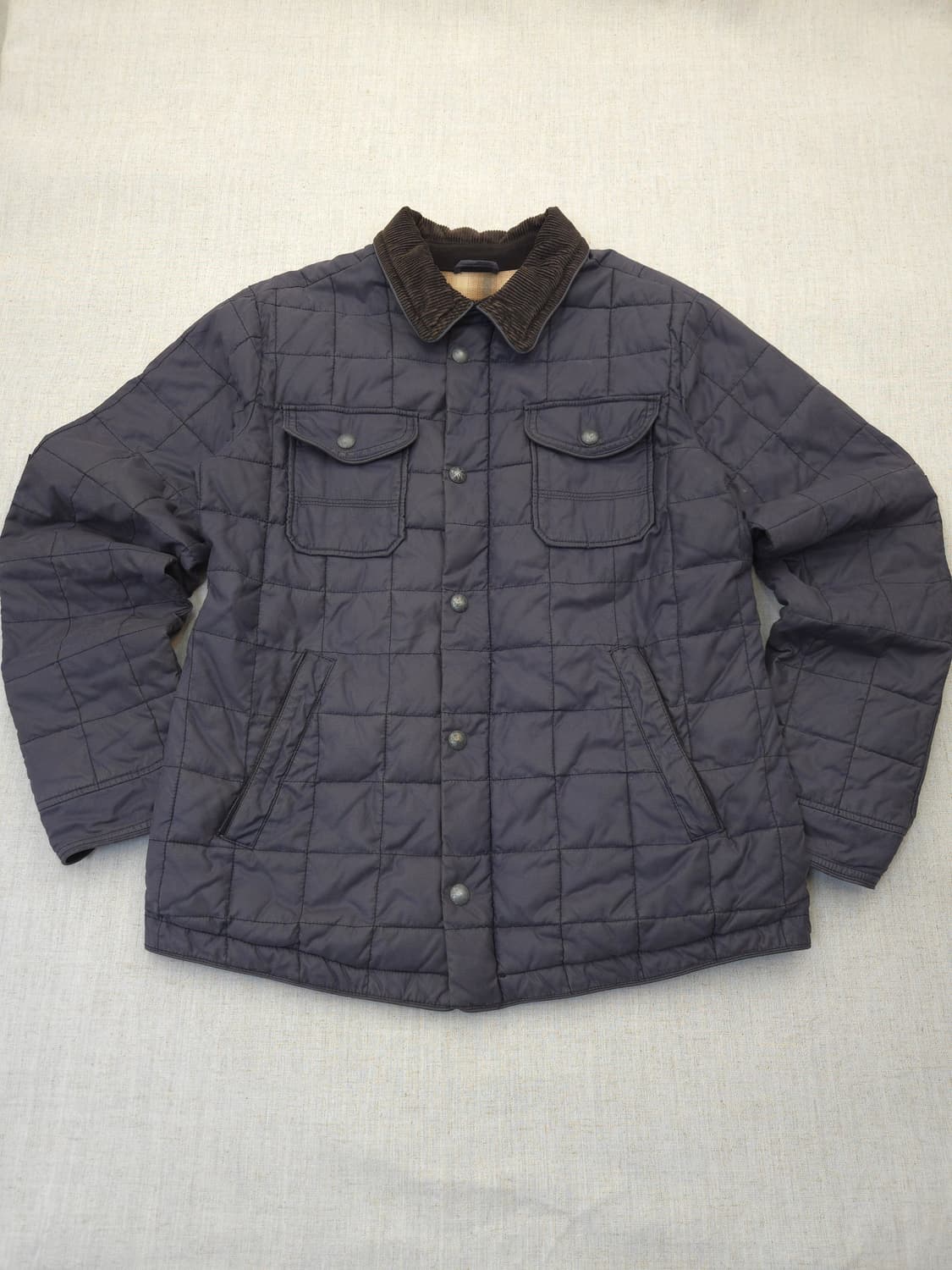 시리즈 WAXED 퀼팅 자켓 코듀로이 카라 M 네이비 상품이미지1