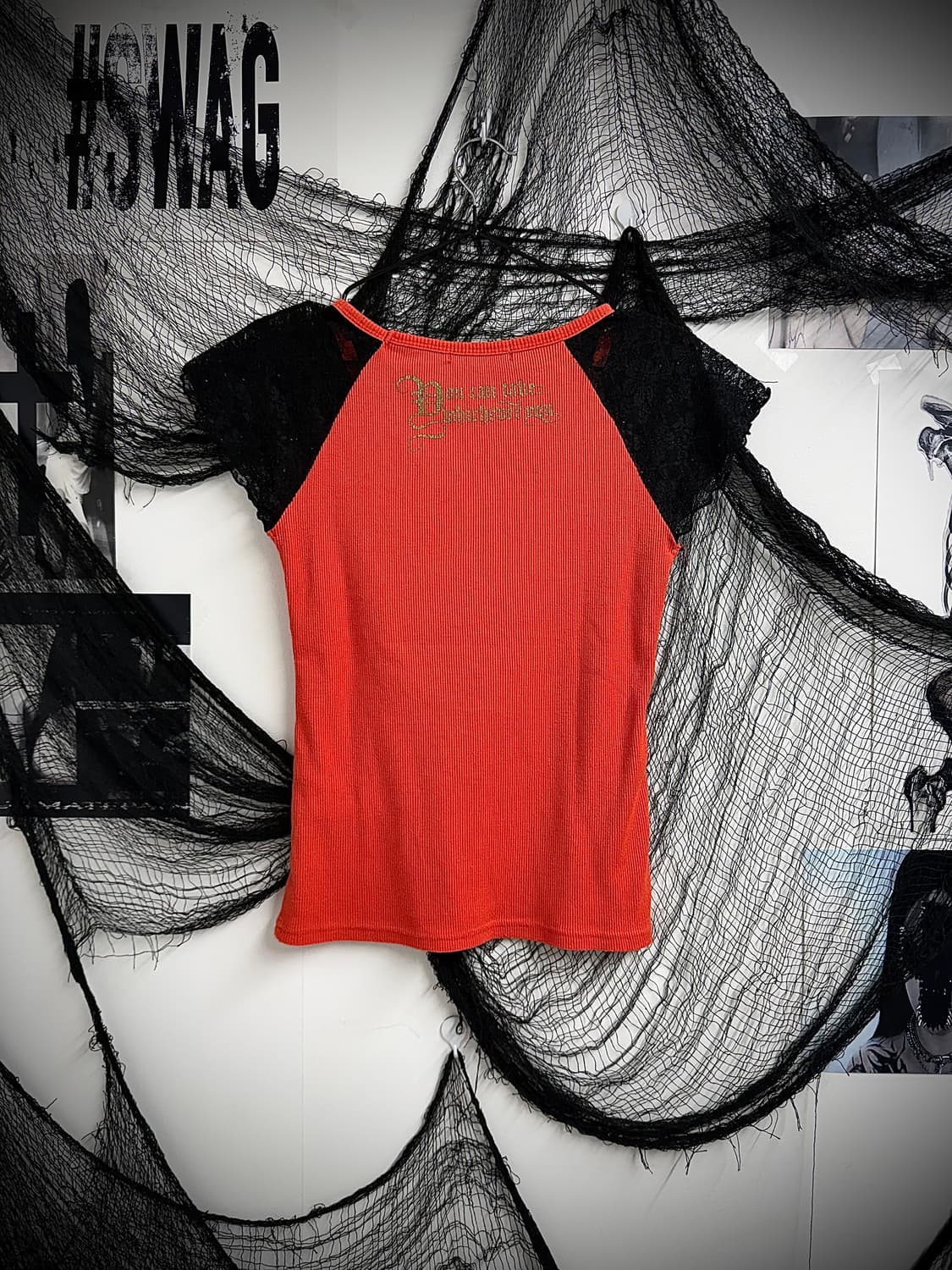 00s skull printing lace halfsleeve 상품이미지4