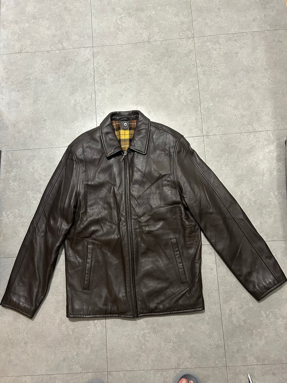 90s 베로꾸오이오 소가죽 블랑켓  빈티지 레더자켓 100size   상품이미지1