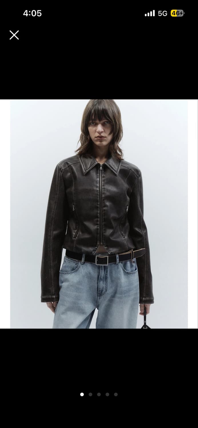 인사일런스 우먼 워시드 에코 레더 점퍼 상품이미지1