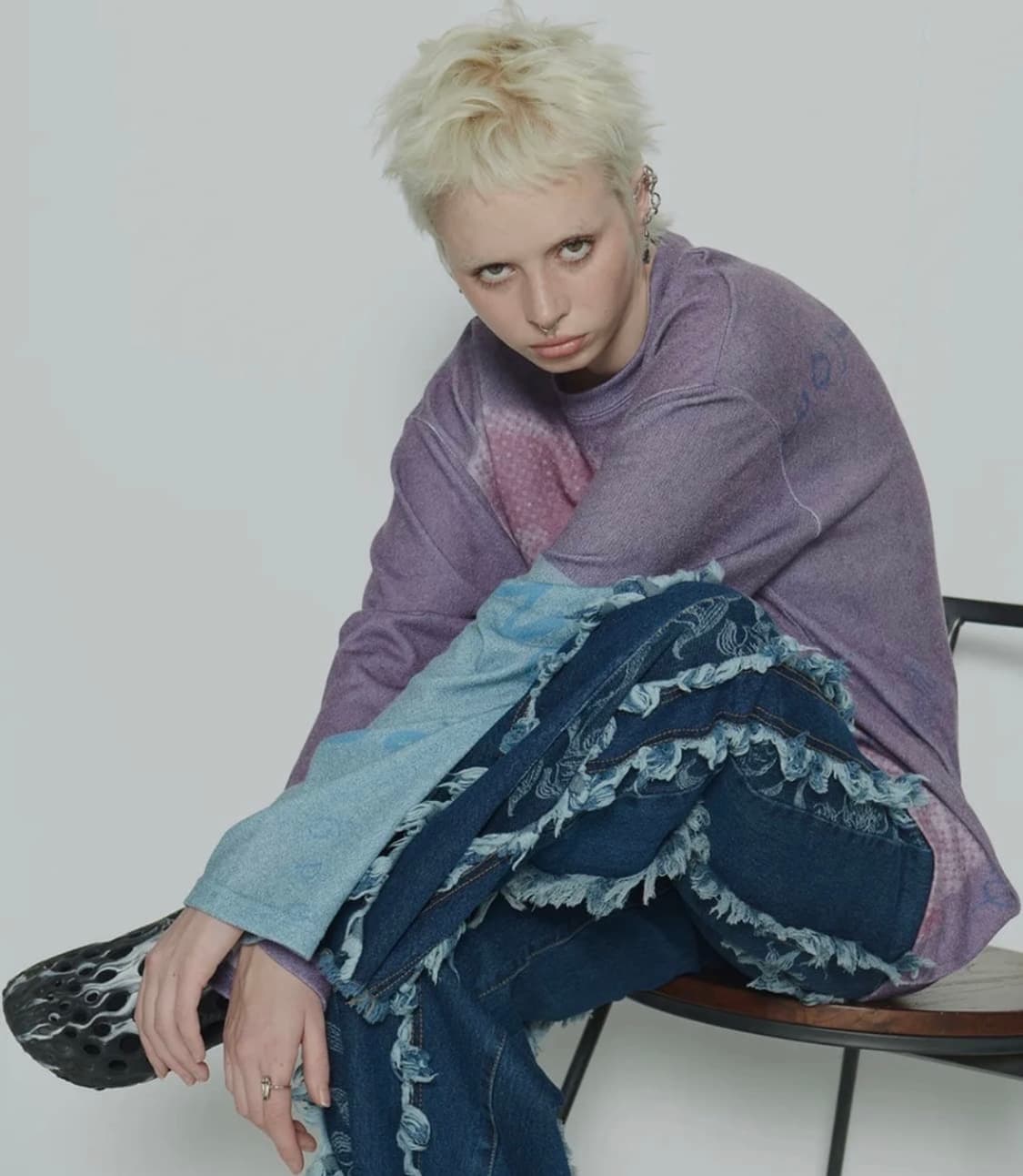 쎄르페 러플 디테일 데님 팬츠 상품이미지2