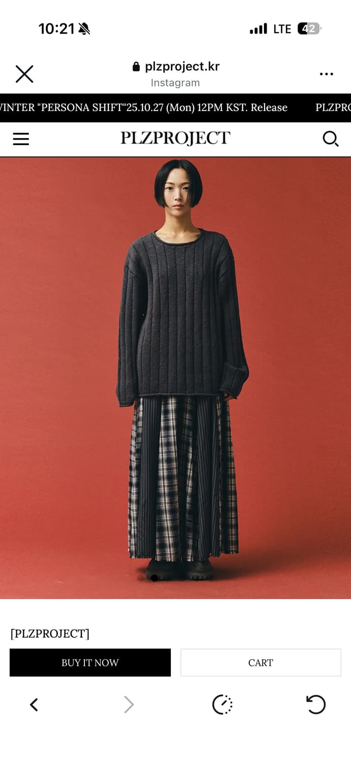 플리즈프로젝트 structured ribbed knit 차콜 상품이미지2