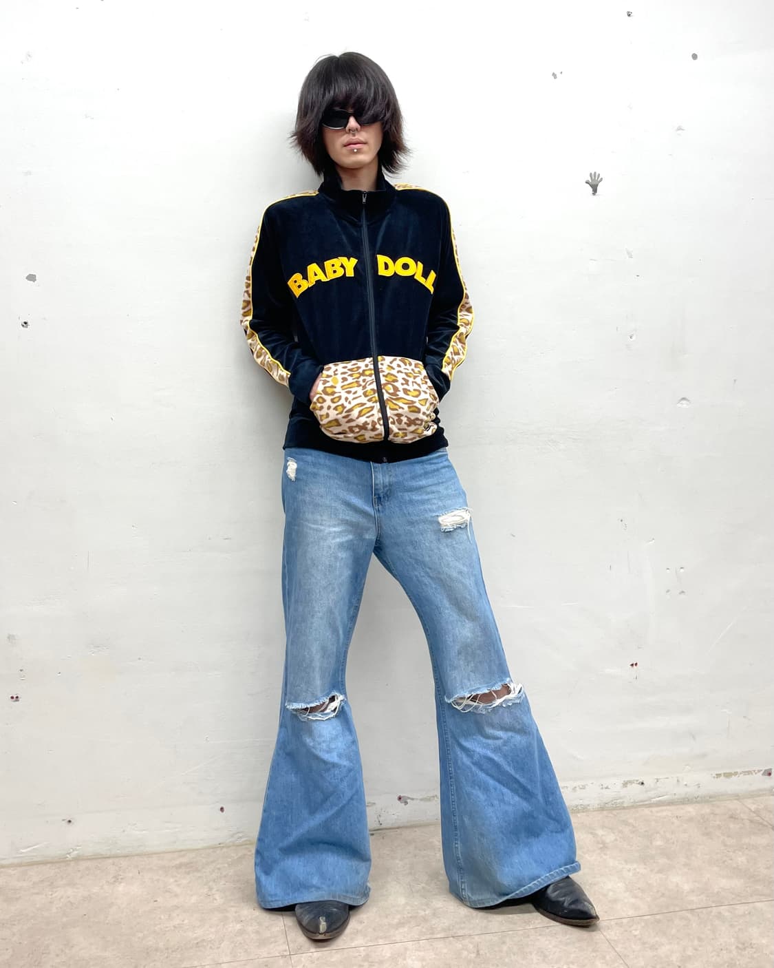 Baby doll leopard velvet track top 상품이미지7