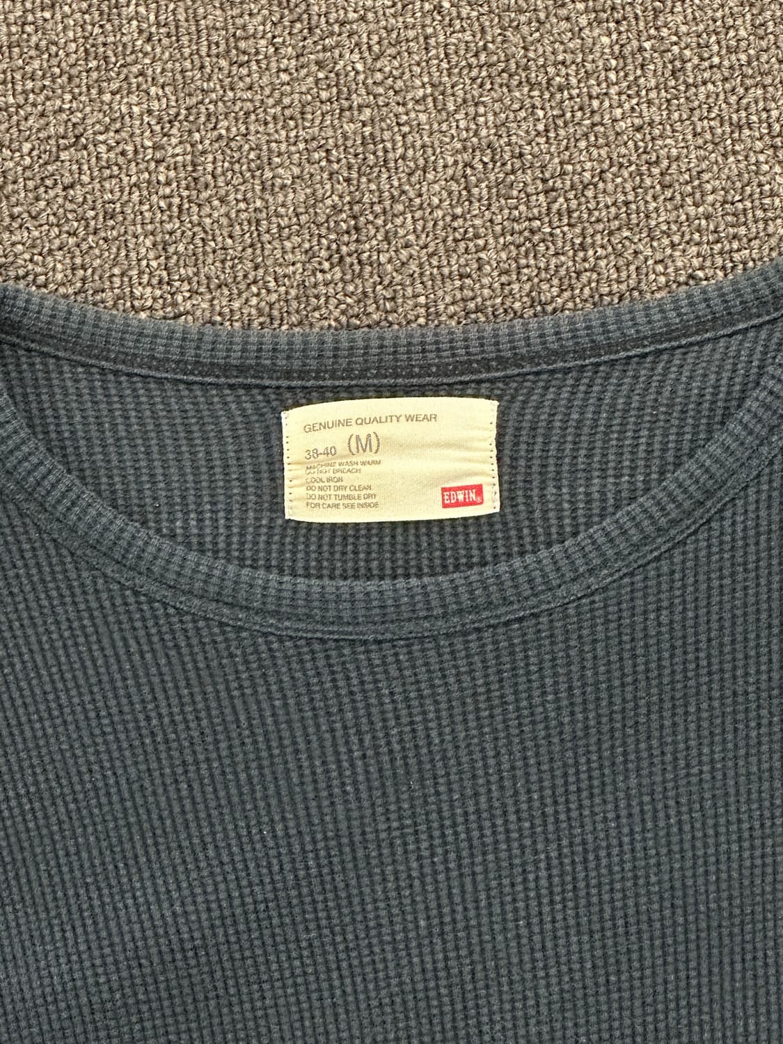 M)에드윈 빈티지 네이비 와플 롱슬리브 상품이미지3