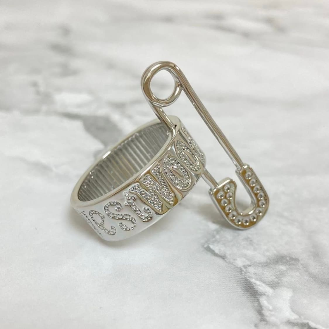 비비안웨스트우드 크리스탈 큐빅 클립 링 반지(새상품) 상품이미지2