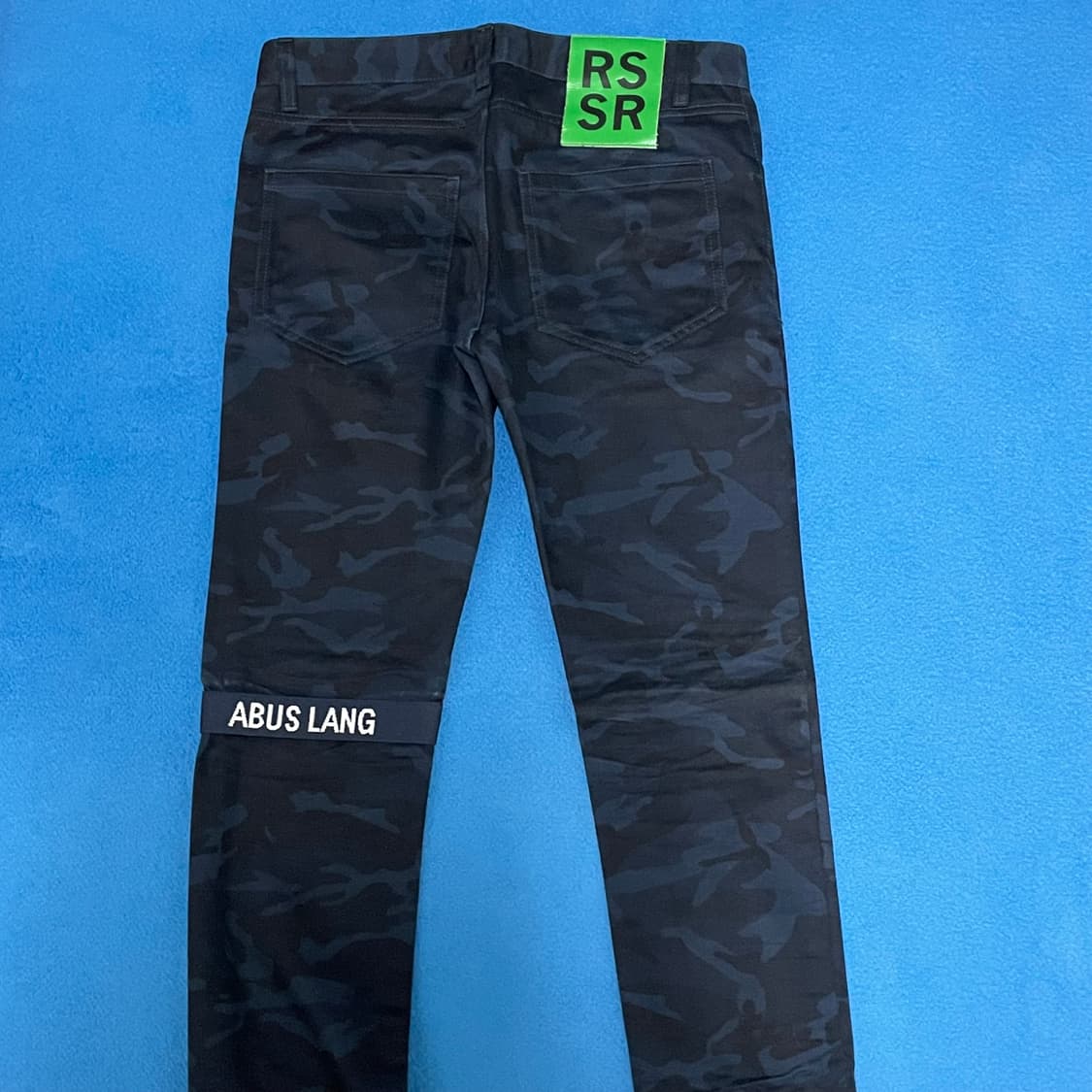 라프시몬스 14aw 스털링루비 abus lang 카모 그린패치 진 상품이미지2