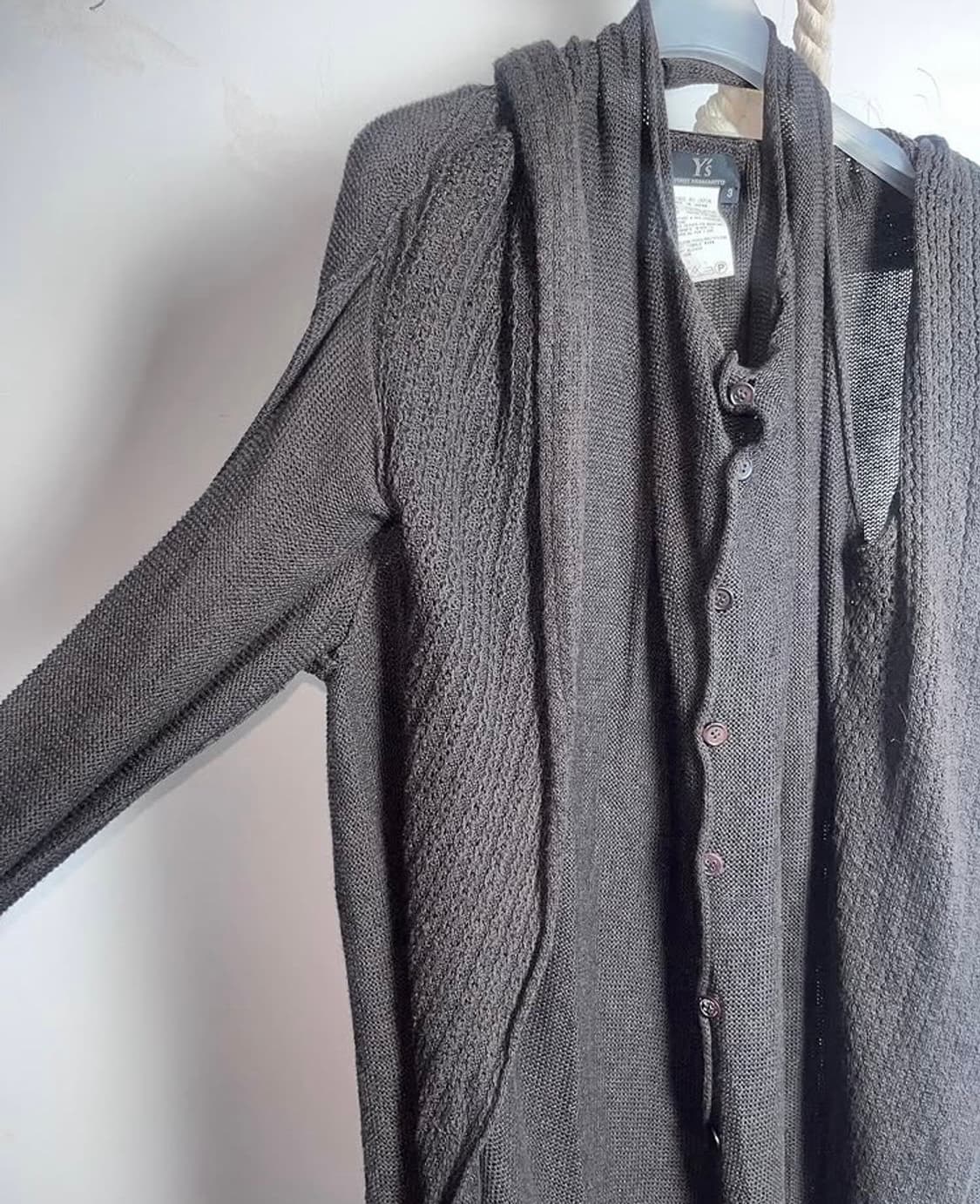 Y's Yohji Yamamoto 가디건 카디건 린넨 롱 원피스 브라운 상품이미지8