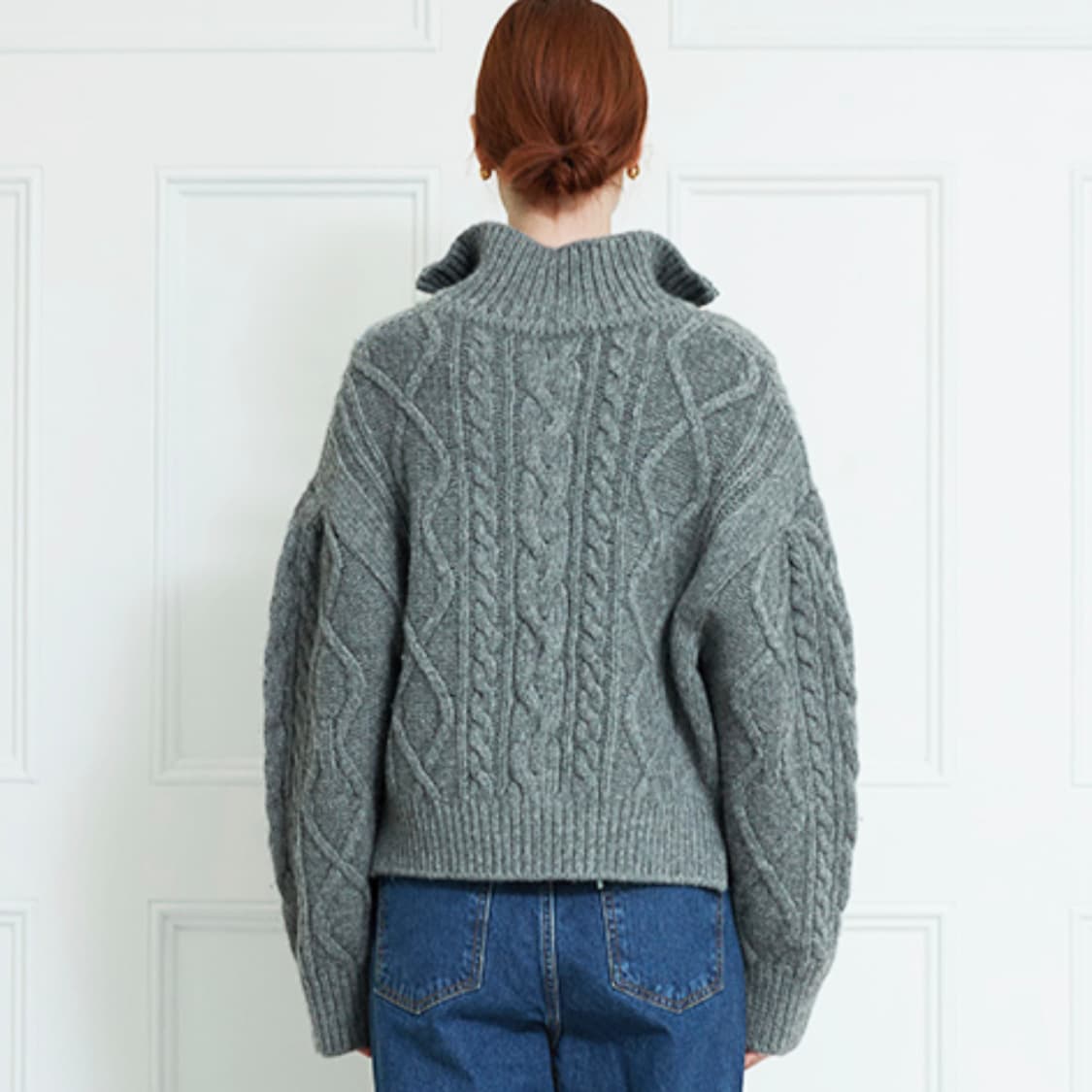 듀이듀이(DEW E DEW E) 케이블 집업 울니트 프리사이즈 새상품 상품이미지4