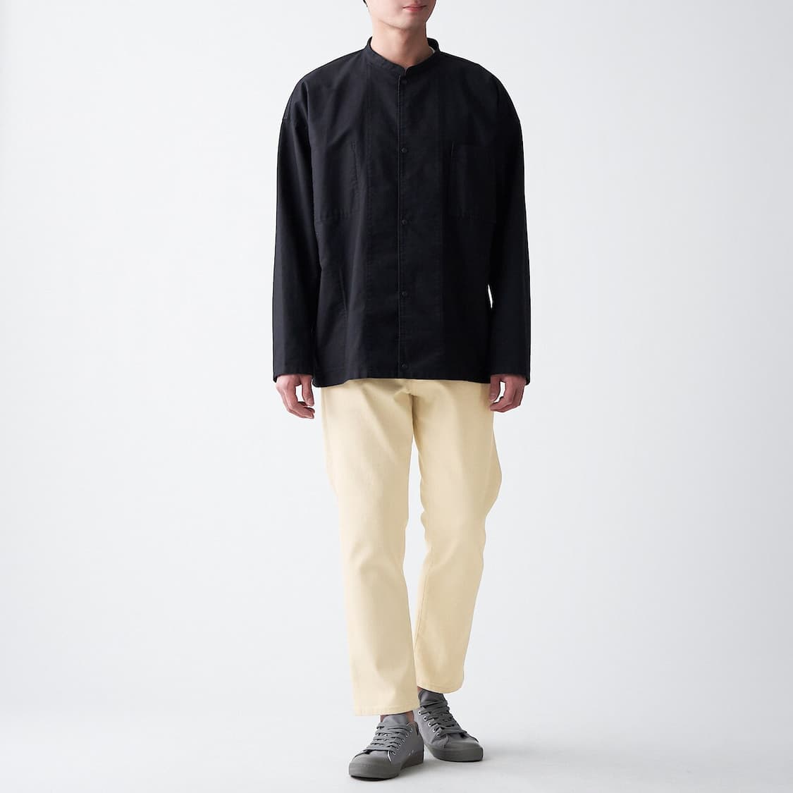 [33~34] 무인양품 LABO 테이퍼드진 크롭 에크루 데님 청바지 상품이미지4