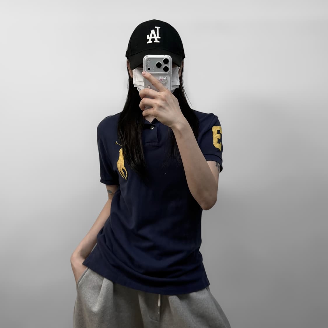 폴로 랄프로렌 빅 포니 자수 카라티 네이비 상품이미지1