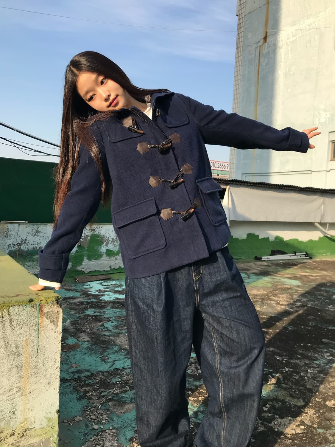 네이비 후디 떡볶이 코트  상품이미지1