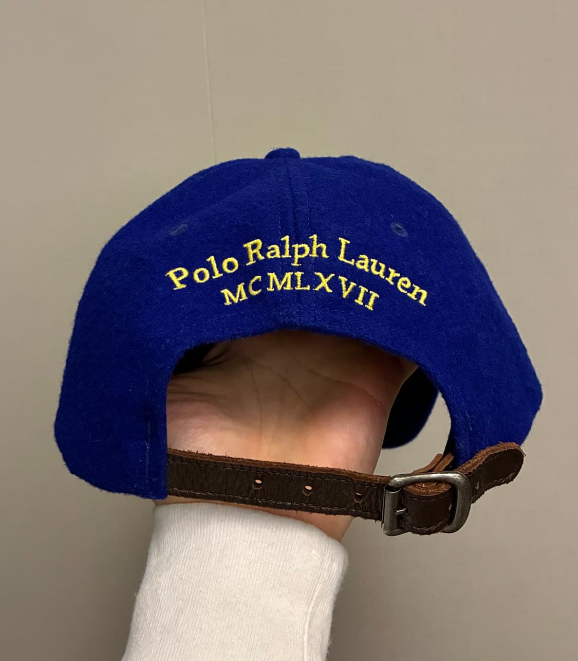 (F)POLO 폴로랄프로렌 울 빅포니 베이스볼 볼캡 모자 블루 상품이미지5