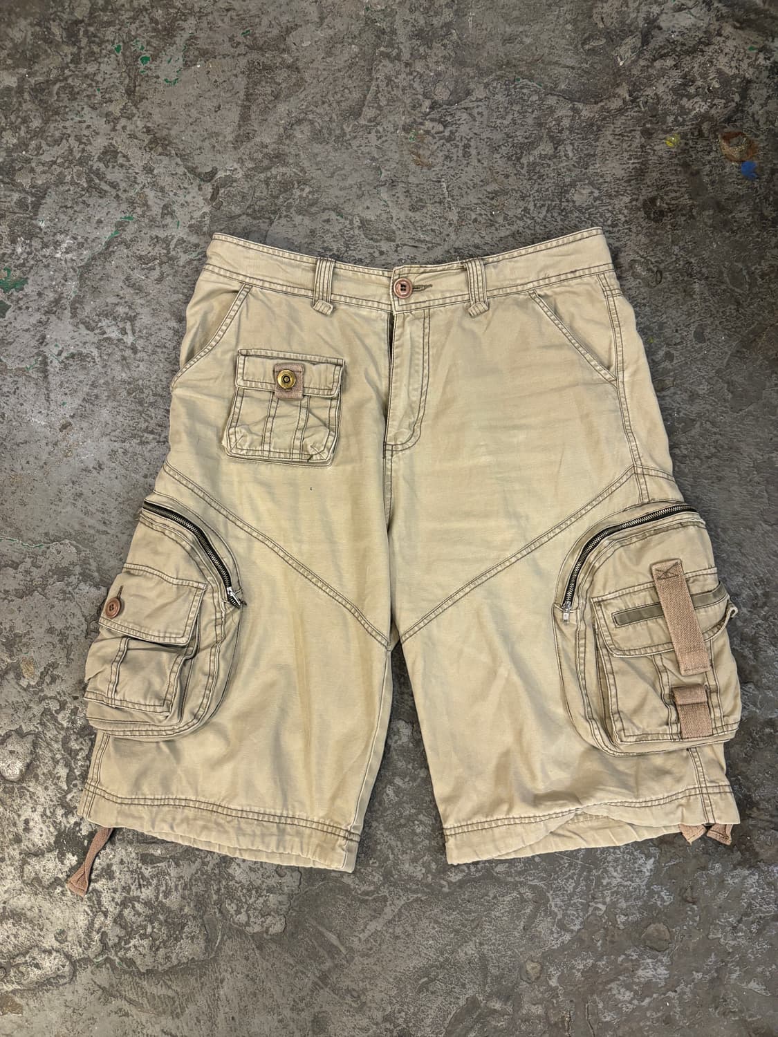 빈티지 카키 멀티포켓 카고 반바지 상품이미지8