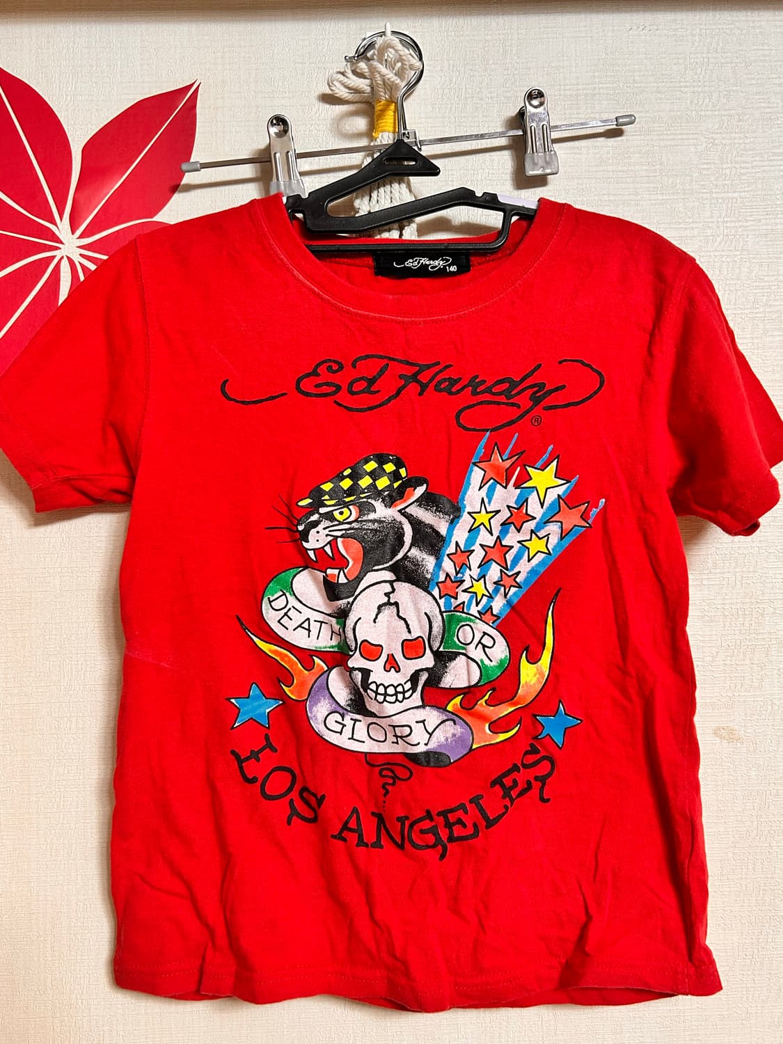 Ed hardy 에드 하디 프린팅 크롭 반팔 티셔츠 상품이미지1