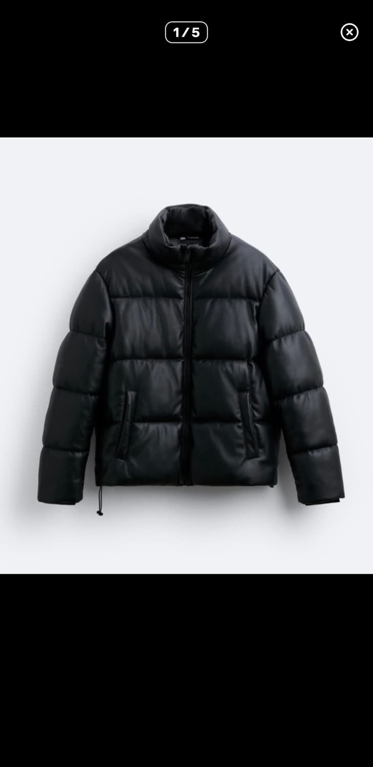 자라 페이크 레더 패딩 상품이미지3