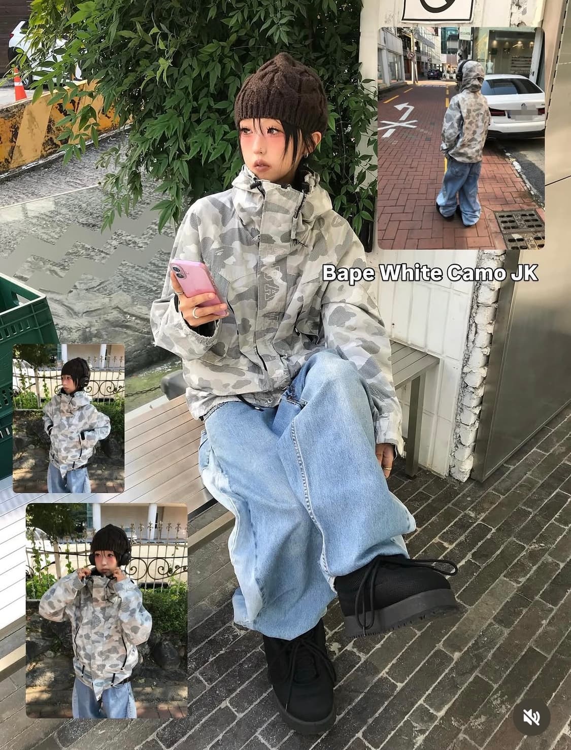 *#희귀매물#* 베이프 화이트 카모 스노보드 자켓 상품이미지1