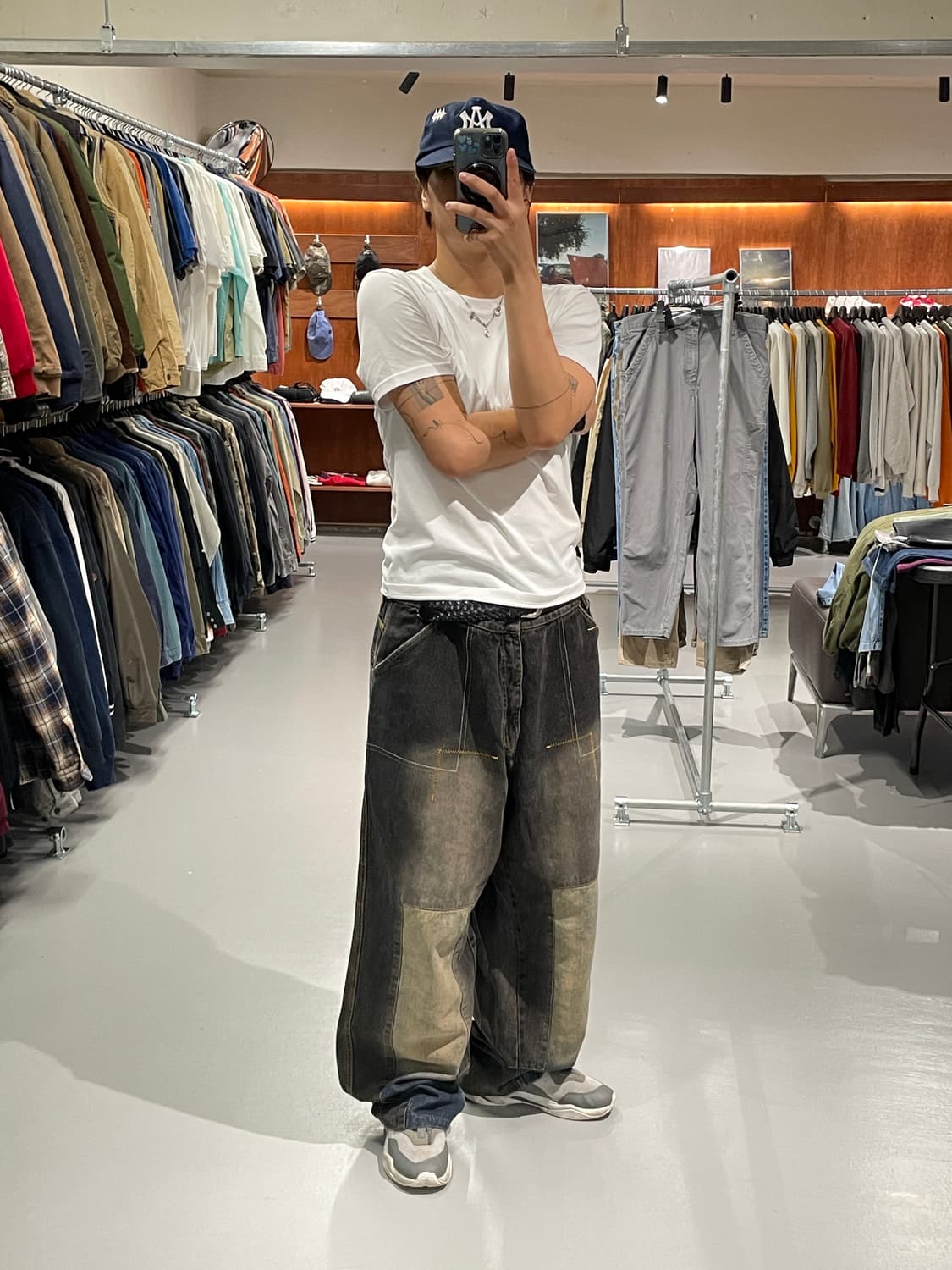 ❤️‍🔥대장급❤️‍🔥빈티지 패치워크 힙합 데님팬츠 상품이미지1