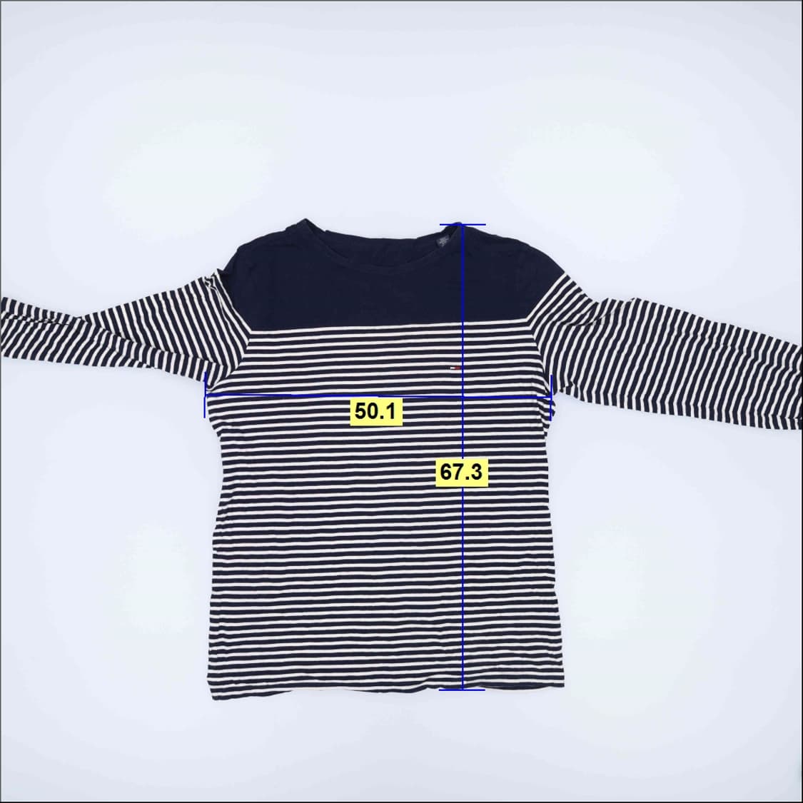 실측 타미힐피거 남성 스트라이프 긴팔티 0326J 상품이미지5