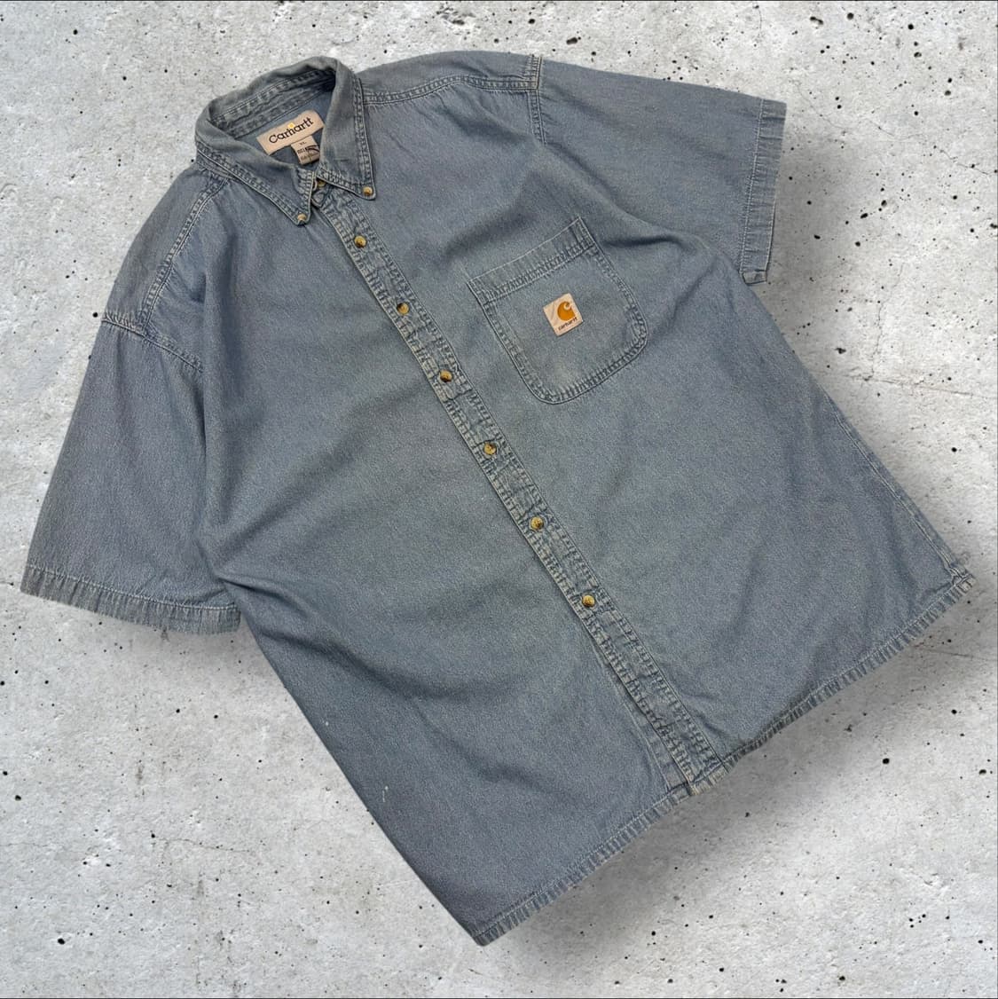 [XL] 칼하트 데님 반팔 셔츠 블루 D276 상품이미지1