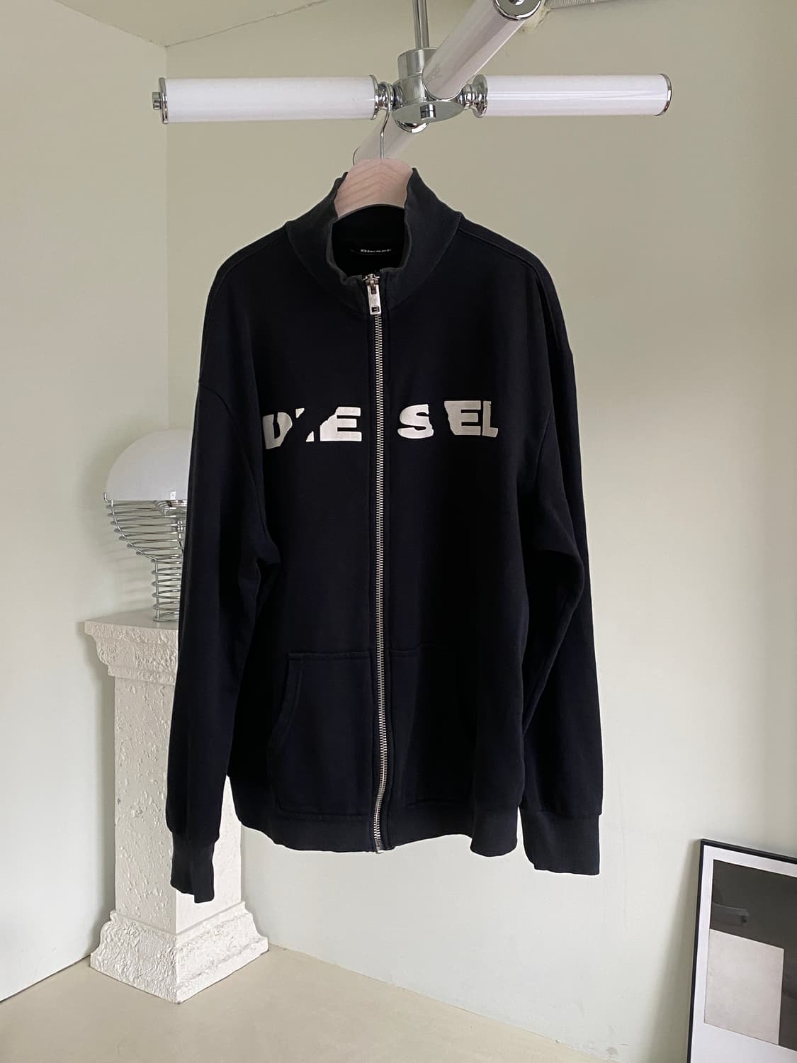 디젤 로고 하이넥 스웻 집업 상품이미지6